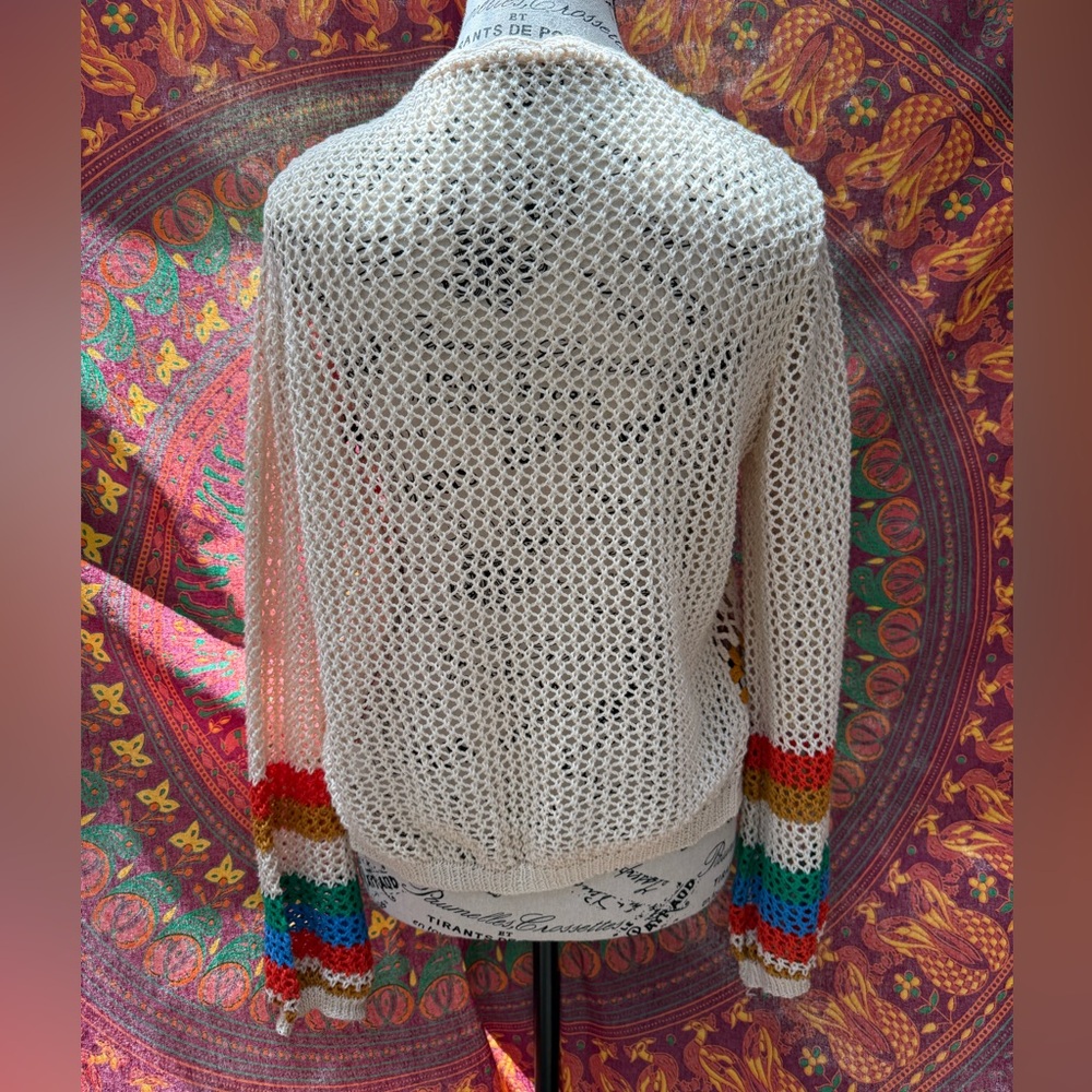 Colorful Crochet Open-Front Sweater - Picture 5 of 5